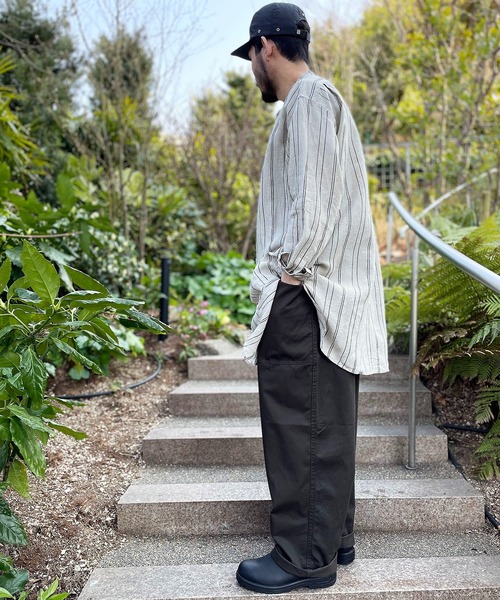 Johnbull Private labo（ジョンブルプライベートラボ）の「ストライプチュニックシャツ（シャツ/ブラウス・メンズ・ブラック/ナチュラル・FREE）」の11枚目の写真