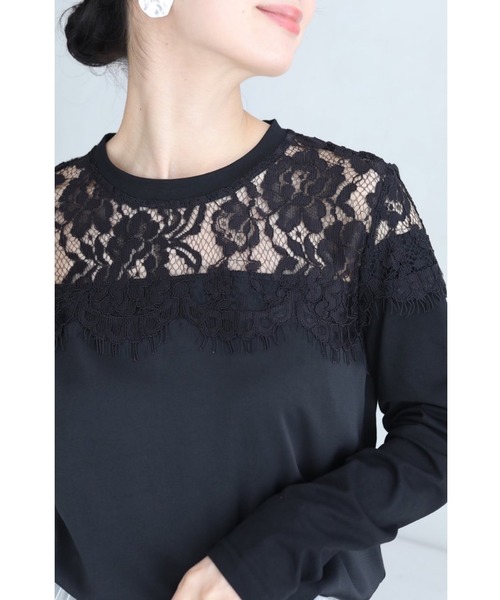 黒 360度魅せる美レースカットソートップス Tシャツ カットソー Cawaii カワイイ のファッション通販 Zozotown