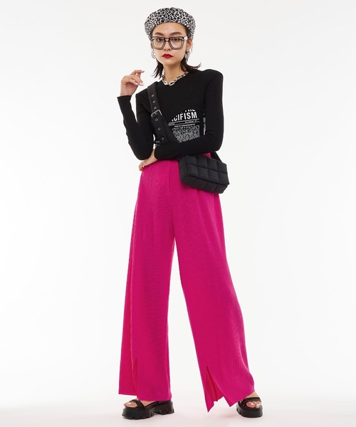 Narcissus（ナルシス）の「【Narcissus WEBSTORE 限定商品】プリーツイージーパンツ（その他パンツ・レディース・ブラック/ピンク/ブルー/グリーン・FREE）」の4枚目の写真