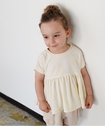 quoti use fith | ドットジャガード ギャザー半袖 Tシャツ(Tシャツ/カットソー)