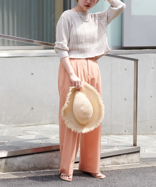 natural couture（ナチュラルクチュール）の「WEB限定/ダブルリボン透かし編みボレロカーディガン（カーディガン/ボレロ・レディース・ライトベージュ/イエロー/その他1・FREE）」の20枚目の写真