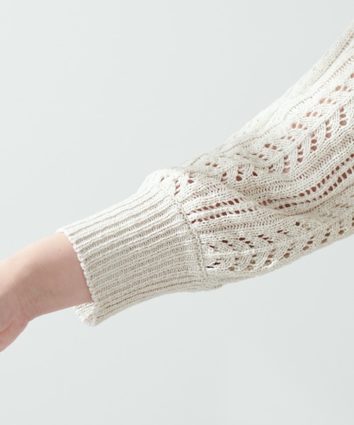 natural couture（ナチュラルクチュール）の「WEB限定/ダブルリボン透かし編みボレロカーディガン（カーディガン/ボレロ・レディース・ライトベージュ/イエロー/その他1・FREE）」の19枚目の写真