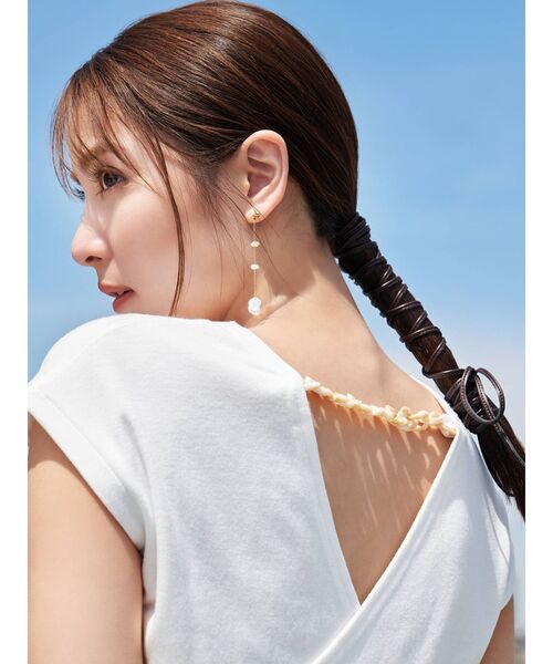 RESEXXY(リゼクシー)の「フレンチスリーブカットトップス(Tシャツ/カットソー・レディース・オフホワイト/ブラック/ミント/ブラウン・FREE)」の5枚目の写真