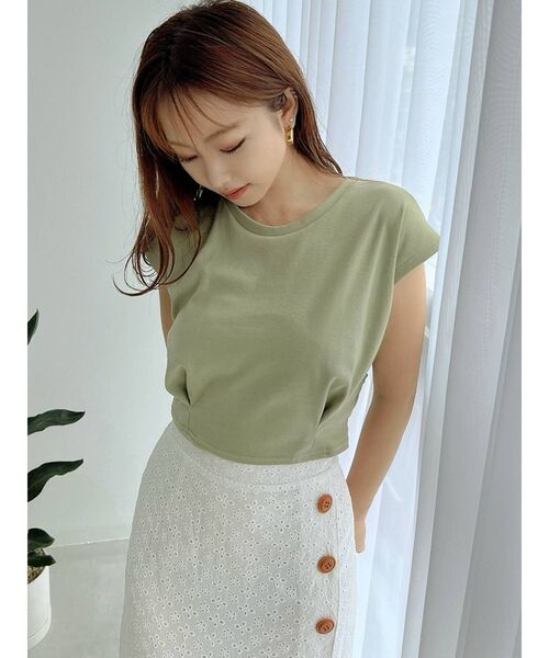 RESEXXY(リゼクシー)の「フレンチスリーブカットトップス(Tシャツ/カットソー・レディース・オフホワイト/ブラック/ミント/ブラウン・FREE)」の20枚目の写真