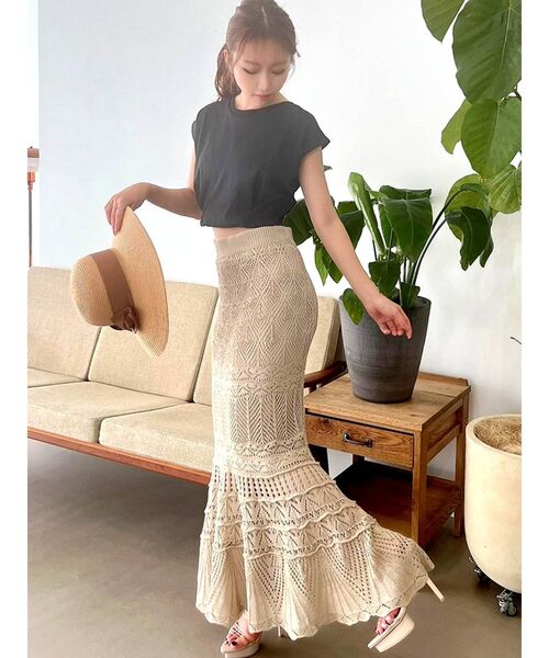 RESEXXY(リゼクシー)の「フレンチスリーブカットトップス(Tシャツ/カットソー・レディース・オフホワイト/ブラック/ミント/ブラウン・FREE)」の22枚目の写真