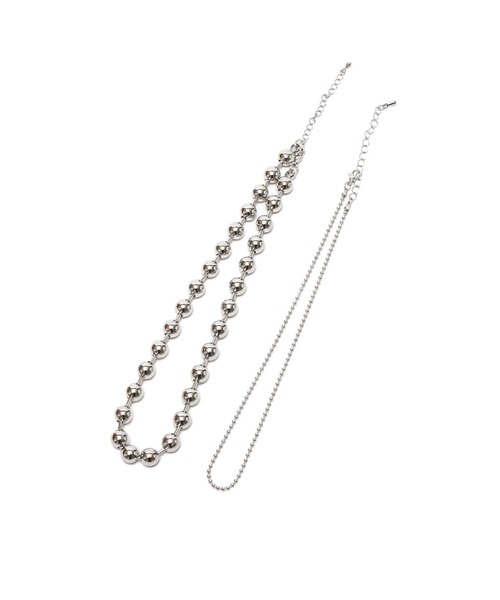 atmos pink（アトモスピンク）の「atmos pink ボールチェーン 2連ネックレス（ネックレス・レディース・シルバー/ゴールド・FREE）」の2枚目の写真