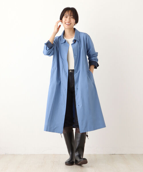 Afternoon Tea(アフタヌーンティー)の「ステンカラーロングコート(ステンカラーコート・レディース・ベージュ/ネイビー/ブルー・MEDIUM)」の14枚目の写真