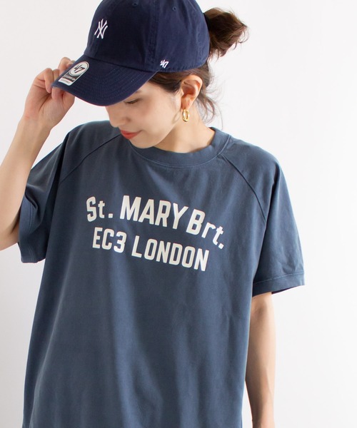 ALL ORDINARIES（オールオーディナリーズ）の「【別注ピグメント染】St.MARY Brt.ラグラン半袖Tシャツ（Tシャツ/カットソー・レディース・グレー/パープル/ネイビー/オフホワイト・1/2/3/4）」の4枚目の写真