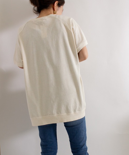 ALL ORDINARIES（オールオーディナリーズ）の「【別注ピグメント染】St.MARY Brt.ラグラン半袖Tシャツ（Tシャツ/カットソー・レディース・グレー/パープル/ネイビー/オフホワイト・1/2/3/4）」の5枚目の写真