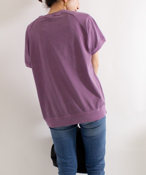 ALL ORDINARIES（オールオーディナリーズ）の「【別注ピグメント染】St.MARY Brt.ラグラン半袖Tシャツ（Tシャツ/カットソー・レディース・グレー/パープル/ネイビー/オフホワイト・1/2/3/4）」の21枚目の写真