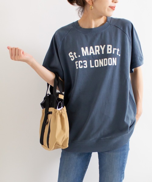 ALL ORDINARIES（オールオーディナリーズ）の「【別注ピグメント染】St.MARY Brt.ラグラン半袖Tシャツ（Tシャツ/カットソー・レディース・グレー/パープル/ネイビー/オフホワイト・1/2/3/4）」の20枚目の写真