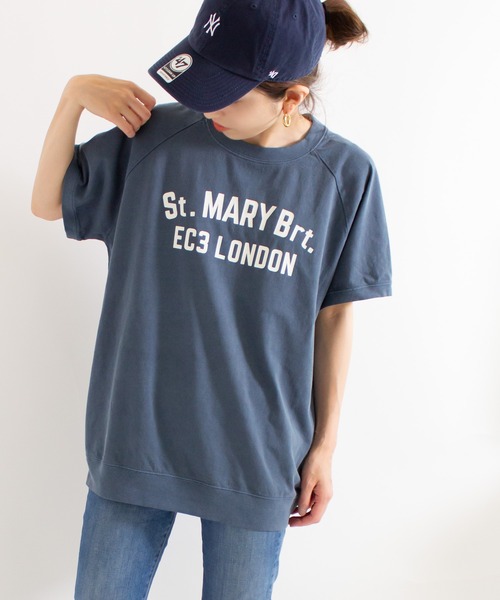 ALL ORDINARIES（オールオーディナリーズ）の「【別注ピグメント染】St.MARY Brt.ラグラン半袖Tシャツ（Tシャツ/カットソー・レディース・グレー/パープル/ネイビー/オフホワイト・1/2/3/4）」の17枚目の写真