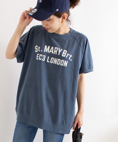 ALL ORDINARIES（オールオーディナリーズ）の「【別注ピグメント染】St.MARY Brt.ラグラン半袖Tシャツ（Tシャツ/カットソー・レディース・グレー/パープル/ネイビー/オフホワイト・1/2/3/4）」の6枚目の写真