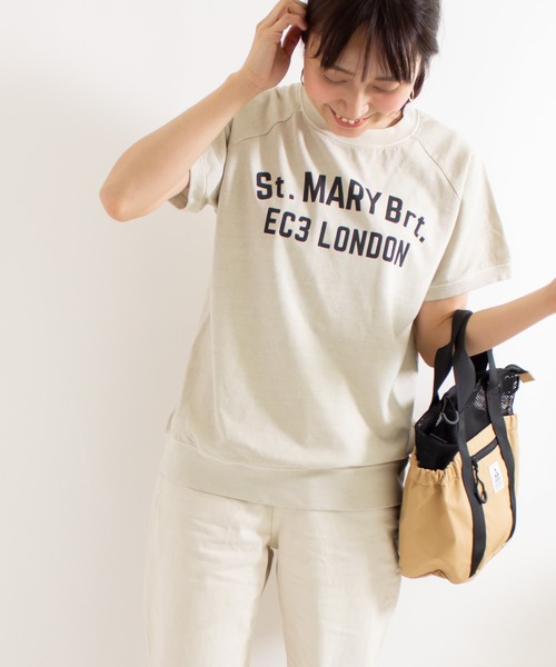 ALL ORDINARIES（オールオーディナリーズ）の「【別注ピグメント染】St.MARY Brt.ラグラン半袖Tシャツ（Tシャツ/カットソー・レディース・グレー/パープル/ネイビー/オフホワイト・1/2/3/4）」の16枚目の写真