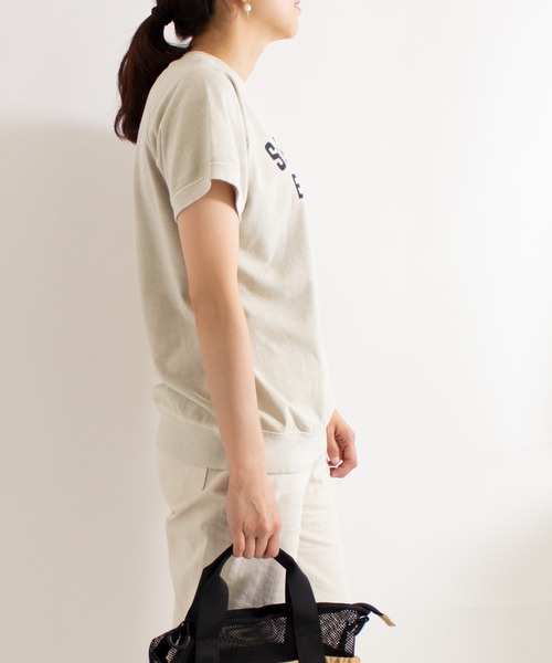 ALL ORDINARIES（オールオーディナリーズ）の「【別注ピグメント染】St.MARY Brt.ラグラン半袖Tシャツ（Tシャツ/カットソー・レディース・グレー/パープル/ネイビー/オフホワイト・1/2/3/4）」の9枚目の写真