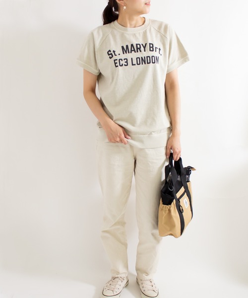 ALL ORDINARIES（オールオーディナリーズ）の「【別注ピグメント染】St.MARY Brt.ラグラン半袖Tシャツ（Tシャツ/カットソー・レディース・グレー/パープル/ネイビー/オフホワイト・1/2/3/4）」の14枚目の写真