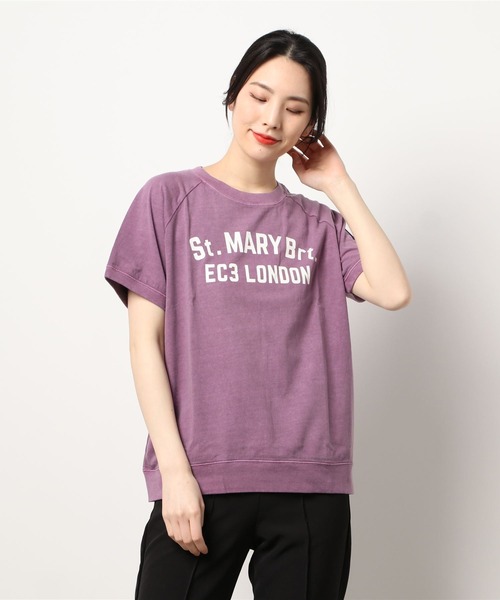 ALL ORDINARIES（オールオーディナリーズ）の「【別注ピグメント染】St.MARY Brt.ラグラン半袖Tシャツ（Tシャツ/カットソー・レディース・グレー/パープル/ネイビー/オフホワイト・1/2/3/4）」の22枚目の写真