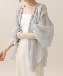 [mline] シアーボリューム袖ブラウス