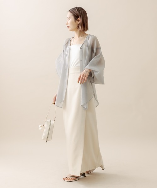 mline（エムライン）の「[mline] シアーボリューム袖ブラウス（シャツ/ブラウス・レディース・アイボリー/オフホワイト/グレー・FREE）」の20枚目の写真