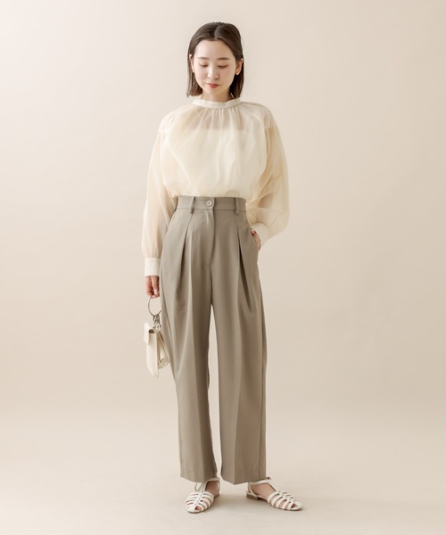 mline（エムライン）の「[mline] シアーボリューム袖ブラウス（シャツ/ブラウス・レディース・アイボリー/オフホワイト/グレー・FREE）」の15枚目の写真