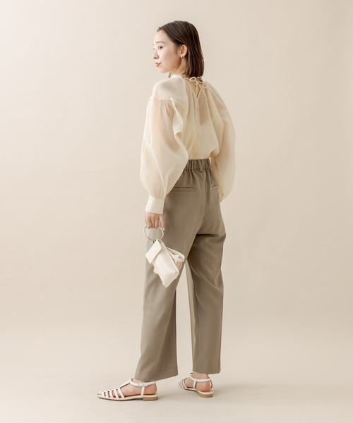 mline（エムライン）の「[mline] シアーボリューム袖ブラウス（シャツ/ブラウス・レディース・アイボリー/オフホワイト/グレー・FREE）」の5枚目の写真