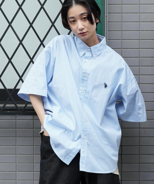 U.S. POLO ASSN. / ユーエスポロアッスン 別注 コラボ ビッグシルエット オーバーサイズ 半袖シャツ（シャツ/ブラウス）｜U.S. POLO ASSN.（ユーエスポロアッスン）