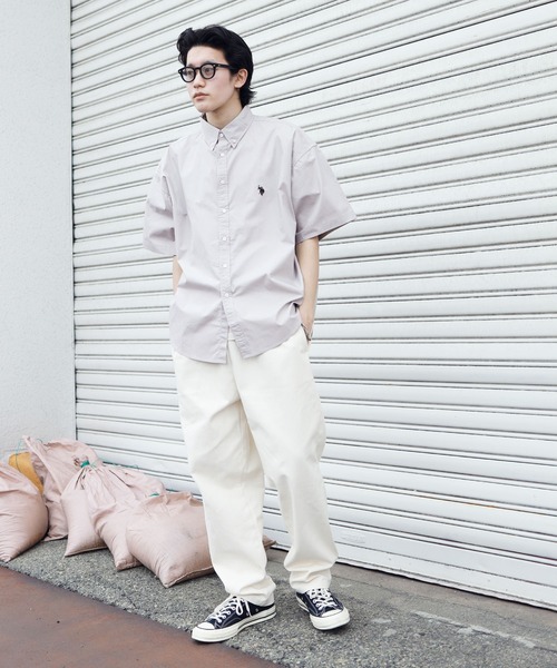 U.S. POLO ASSN.(ユーエスポロアッスン)の「U.S. POLO ASSN. / ユーエスポロアッスン 別注 コラボ ビッグシルエット オーバーサイズ 半袖シャツ(シャツ/ブラウス・メンズ・ホワイト/ブラック/ネイビー/ブルー/ライトベージュ/ブルー系その他/ブラック系その他2/サックスブルー/ブルー系その他2/ブラック系その他・MEDIUM/LARGE)」の20枚目の写真