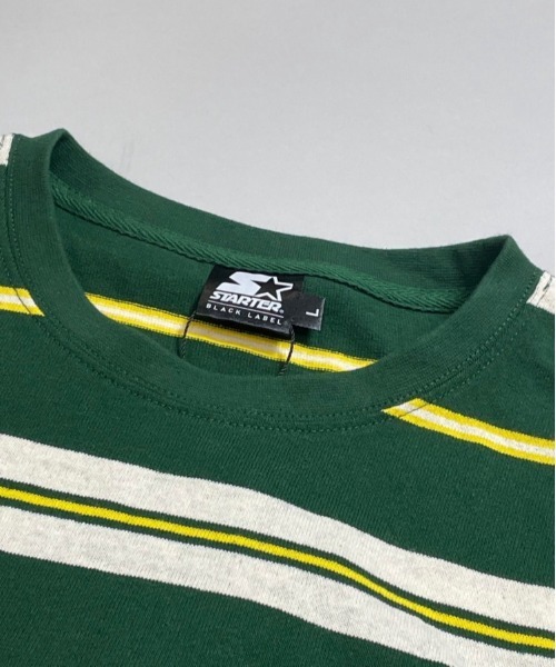 STARTER（スターター）の「JE-STARTER.マルチボーダーSSTEE（Tシャツ/カットソー・メンズ・ブラック/グリーン・M/L）」の5枚目の写真