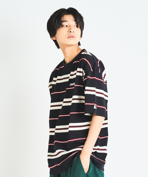 STARTER（スターター）の「JE-STARTER.マルチボーダーSSTEE（Tシャツ/カットソー・メンズ・ブラック/グリーン・M/L）」の9枚目の写真