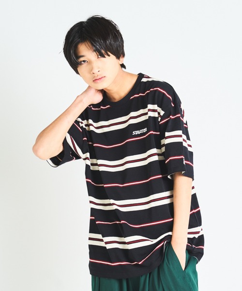 STARTER（スターター）の「JE-STARTER.マルチボーダーSSTEE（Tシャツ/カットソー・メンズ・ブラック/グリーン・M/L）」の10枚目の写真