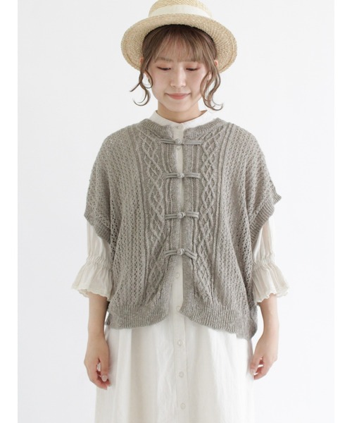 Samansa Mos2(サマンサ モスモス)の「チャイナボタンニットベスト(ベスト・レディース・キナリ/ブラック/モカ・フリ-)」の10枚目の写真