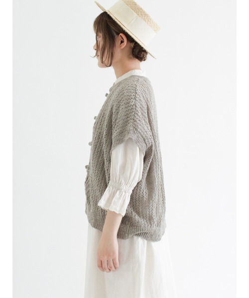 Samansa Mos2(サマンサ モスモス)の「チャイナボタンニットベスト(ベスト・レディース・キナリ/ブラック/モカ・フリ-)」の11枚目の写真