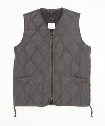 MILITARY ZIP V NECK DOWN VEST