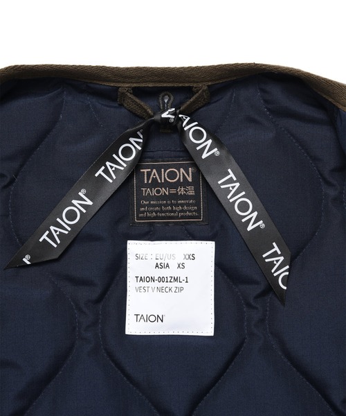 TAION（タイオン）の「MILITARY ZIP V NECK DOWN VEST（ダウンジャケット/コート・メンズ・ブラック/ダークグレー・S/M/L/XL）」の7枚目の写真