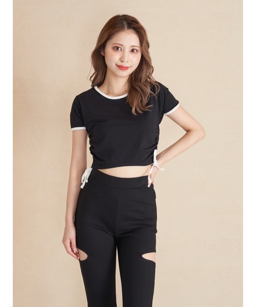 ダーリッチ Darich 　シャイニーDDロゴコンパクトTシャツ　ブラック シャイニーDDロゴコンパクトTシャツ（Tシャツ/カットソー