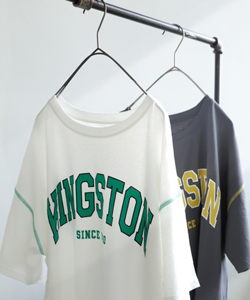 antiqua(アンティカ)の「最旬カジュアルスタイル。カレッジロゴT(Tシャツ/カットソー・レディース・ホワイト/グレー・FREE)」の15枚目の写真