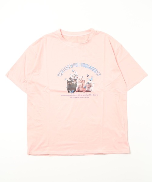 Auntie Rosa(アンティローザ)の「キャットプリントTシャツ(Tシャツ/カットソー・レディース・ピンク/イエロー/ブラック/ホワイト/ブルー/グリーン/パープル・X-LARGE)」の7枚目の写真