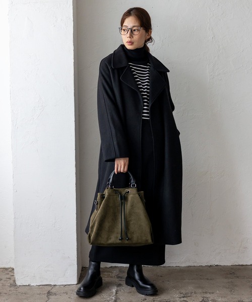 セール】巾着2wayナイロントートバッグ スエード調 A4 ショルダー