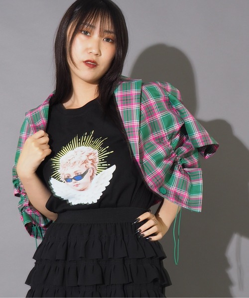 Bloom Closet（ブルームクローゼット）の「BAD ANGEL S/STee（Tシャツ/カットソー・レディース・ホワイト/ブラック・MEDIUM/LARGE）」の6枚目の写真