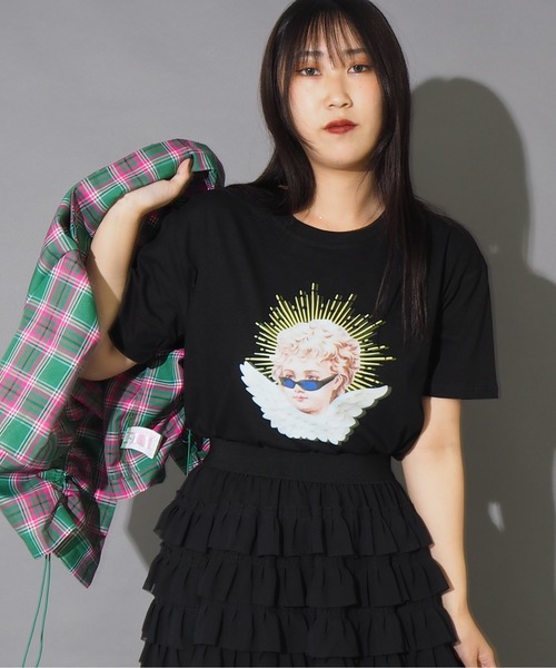 Bloom Closet（ブルームクローゼット）の「BAD ANGEL S/STee（Tシャツ/カットソー・レディース・ホワイト/ブラック・MEDIUM/LARGE）」の9枚目の写真
