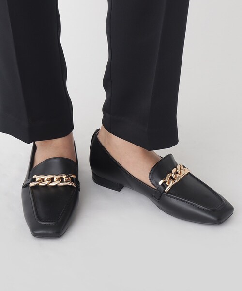 OPAQUE.CLIP（オペークドットクリップ）の「◆スクエアトゥチェーンローファー（その他シューズ・レディース・オフホワイト/ブラック/ベージュ・02/03）」の15枚目の写真