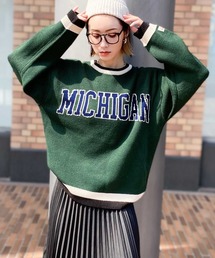 Java | 《JaVa ジャバコラボ》アメカジロゴジャガードオーバーニット(ニット/セーター)