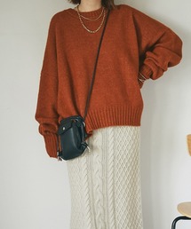 un dix cors | ゆる袖が大人かわいい　ヤクライクヤーンクルーネックニット(ニット/セーター)