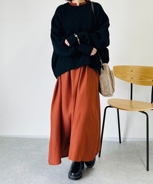 un dix cors（アンディコール）の「コスパ最強！5000円以下ニット　ヤクライクヤーンクルーネックニット（ニット/セーター・レディース・アイボリー/ブラック/サックスブルー/オレンジ・FREE）」の16枚目の写真