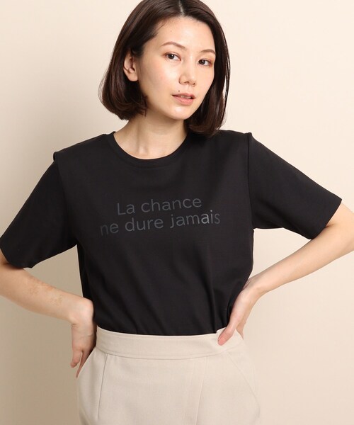 COUP DE CHANCE（クードシャンス）の「◆【洗える/日本製】ロゴプリントTシャツ（Tシャツ/カットソー・レディース・ホワイト系1/ホワイト系2/ブラック系・40/38/36/34）」の3枚目の写真