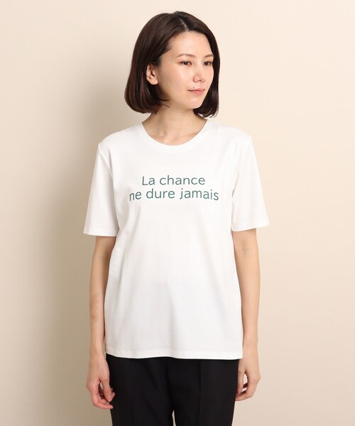 COUP DE CHANCE（クードシャンス）の「◆【洗える/日本製】ロゴプリントTシャツ（Tシャツ/カットソー・レディース・ホワイト系1/ホワイト系2/ブラック系・40/38/36/34）」の4枚目の写真
