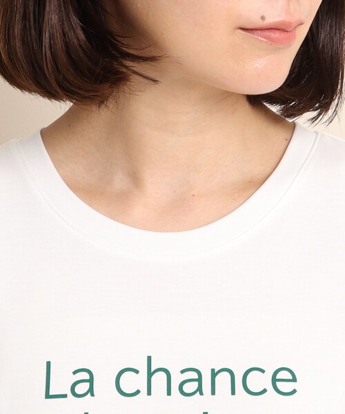 COUP DE CHANCE（クードシャンス）の「◆【洗える/日本製】ロゴプリントTシャツ（Tシャツ/カットソー・レディース・ホワイト系1/ホワイト系2/ブラック系・40/38/36/34）」の7枚目の写真
