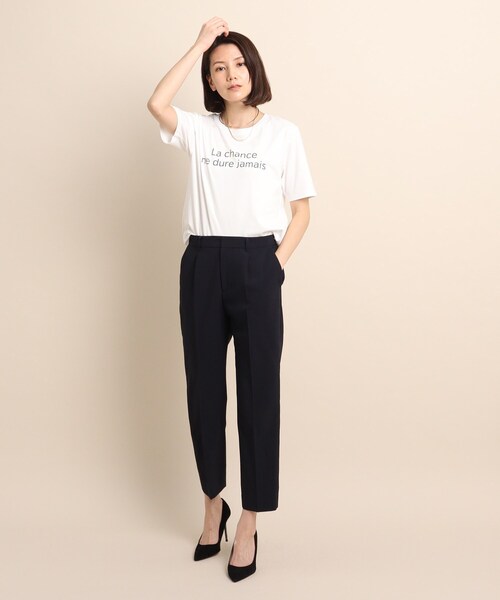 COUP DE CHANCE（クードシャンス）の「◆【洗える/日本製】ロゴプリントTシャツ（Tシャツ/カットソー・レディース・ホワイト系1/ホワイト系2/ブラック系・40/38/36/34）」の13枚目の写真