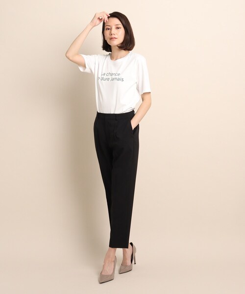 COUP DE CHANCE（クードシャンス）の「◆【洗える/日本製】ロゴプリントTシャツ（Tシャツ/カットソー・レディース・ホワイト系1/ホワイト系2/ブラック系・40/38/36/34）」の18枚目の写真