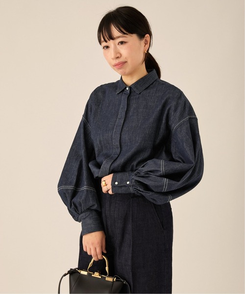 journal standard L'essage(ジャーナルスタンダードレサージュ)の「■■リアクティブデニムシャツ(シャツ/ブラウス・レディース・ネイビー・FREE)」の2枚目の写真